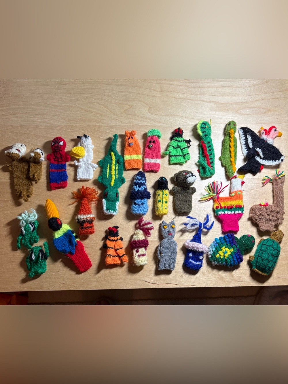 Handmade Knit Finger Puppets Advent Calendar